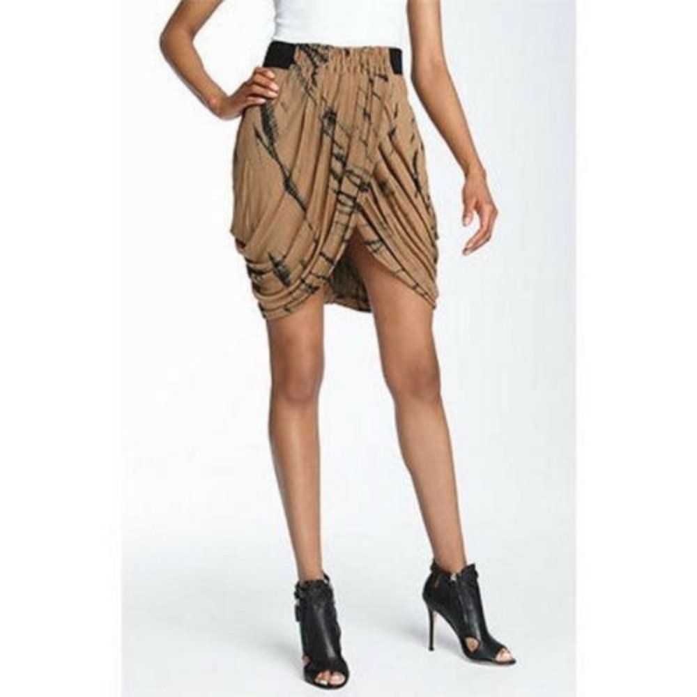 L.A.M.B GWEN STEFANI Tie-Dye DRAPE Mini SKIRT ( L )